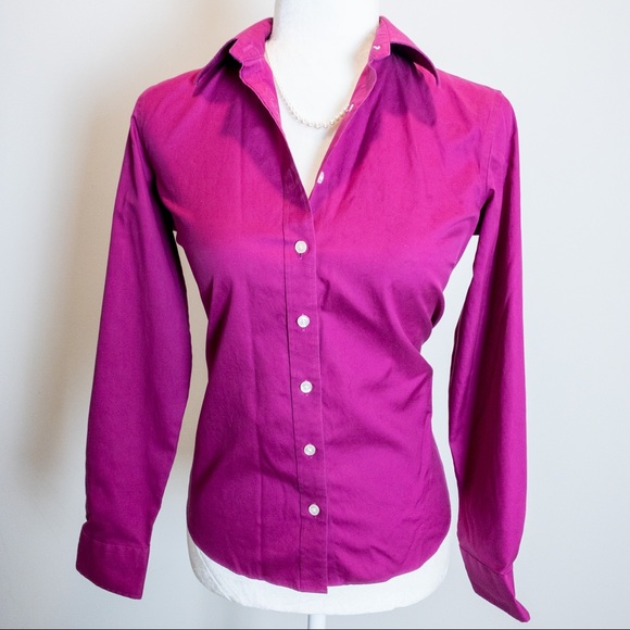 SOLD Lands’ End No Iron Pinpoint Oxford Shirt Pet - Picture 2 of 10